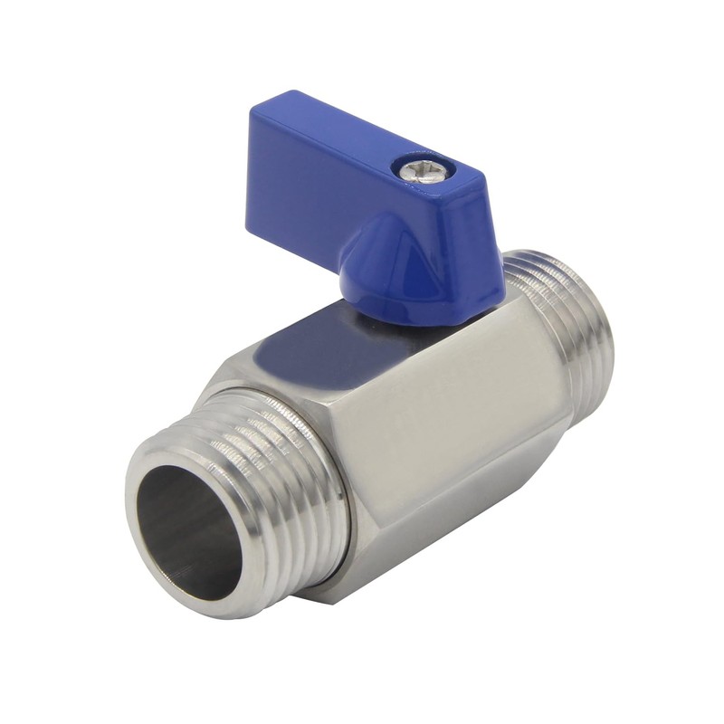 Beduan Stainless 1/4" NPT Mini Ball Valve Male x Male