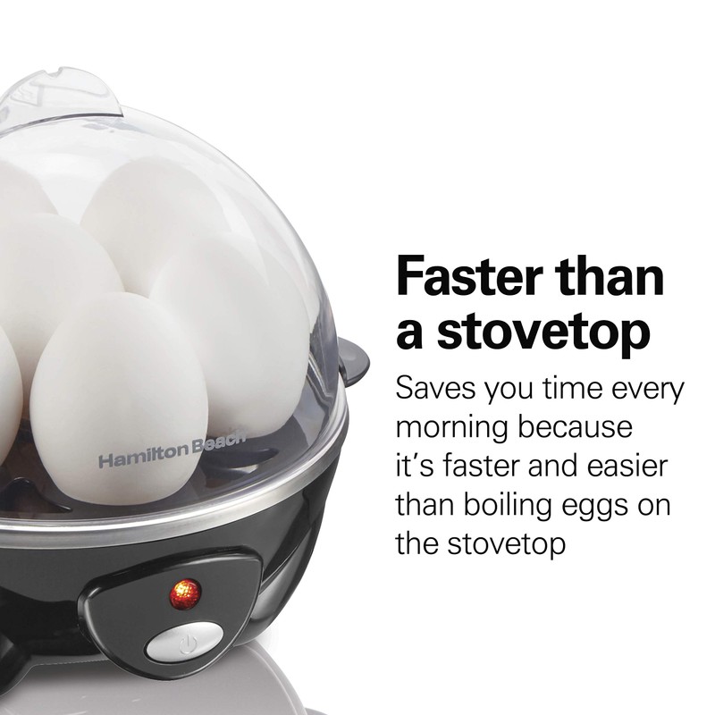 Hamilton Beach 3-in-1 Electric Egg Cooker for Hard Boiled Eggs,