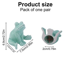 2 Pack Toilet Bolt Caps Decorative, Ceramic Frog Toilet Screw Covers Cute Porcelain Hidden Bottom Cover Easy to Install Perfect for Bathroom Decoration (Green)