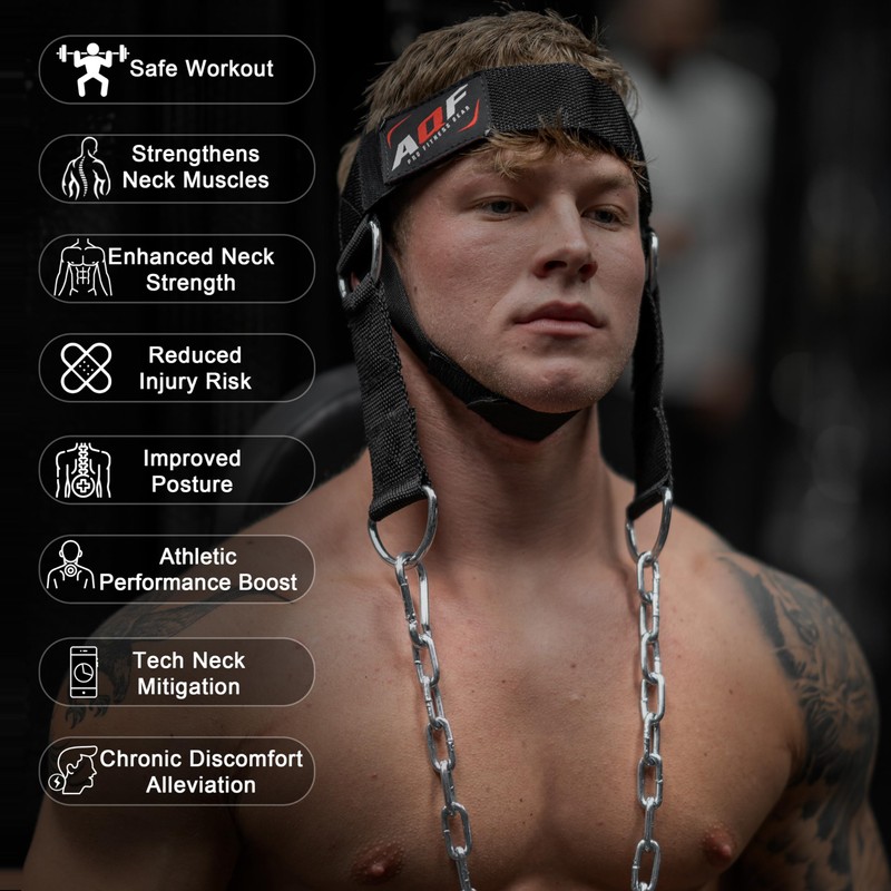 AQF Adjustable Head Harness Diving Neck Builder with D-Hook Attachment