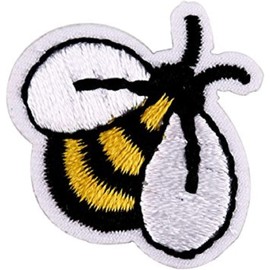 10Pcs Bee Sewing Patches Iron on Embroidered Applique Patches Decorative Sewing Animal Patch Stickers for Bags Jackets Jeans Clothes DIY Patches