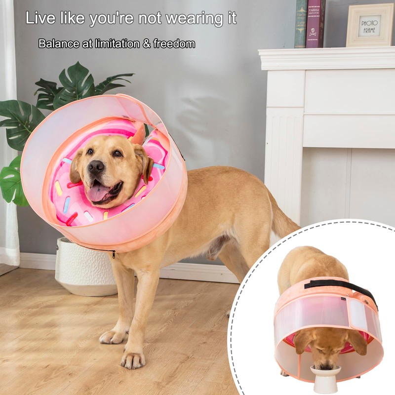 Inflatable Dog Cone Collar with Enhanced Anti-Licking, Soft Neck Donut