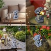 Solar Dog Statue Garden Decor, with Butterfly Solar Outdoor Light,