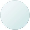vidaXL Tempered Glass Table Top, 11.8" Diameter & 0.3" Thick,