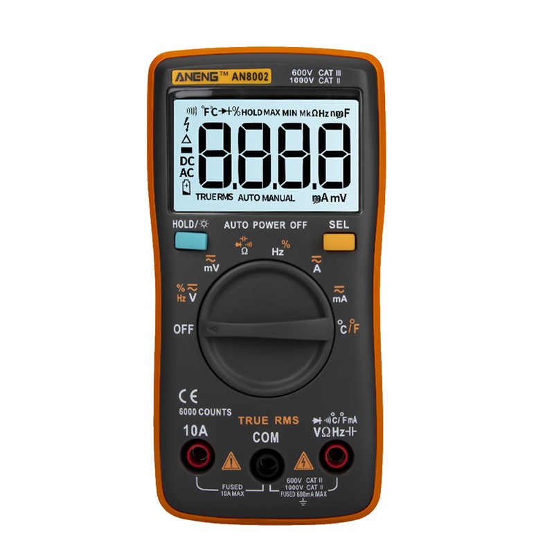 ANENG AN8002 6000 Counts True RMS Multifunctional Digital Multimeter Voltmeter