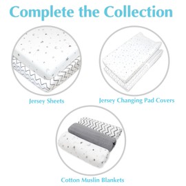 American Baby Company Knit Fitted Contoured Changing Table Pad Cover, Stars and Moon