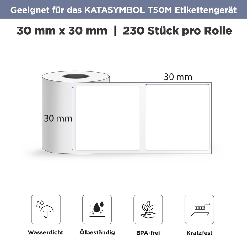 SUPVAN Katasymbol T50M Pro Label Tape Paper, Waterproof Labels for