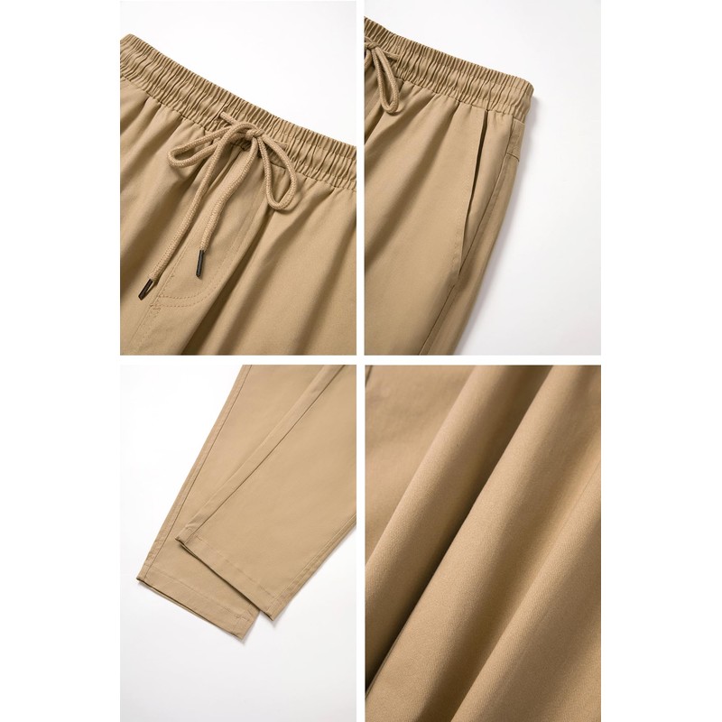 THWEI Cargo Pants for Men Casual Drawstring Joggers Cotton Work