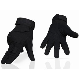 Tactical Gloves / Survival Game Equipment Military Combat Outdoor/Full Finger [WL Products] TACG985 (Black, M)
