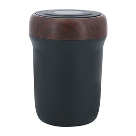 Riloer Car Ashtray Wood Grain, Portable Smokeless Car Ashtray with Lid, Mini Car Trash Can, Car, with Light