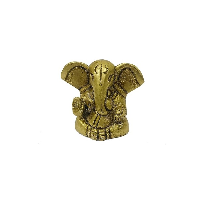 Mini Ganesha Brass Statue Diwali Poojan Ganesh Ji Ganpati Figurine