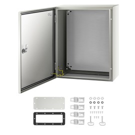 VEVOR NEMA Steel Enclosure, 20 x 16 x 8'' NEMA 4X Steel Electrical Box, IP66 Waterproof & Dustproof, Outdoor/Indoor Electrical Junction Box, with Mounting Plate