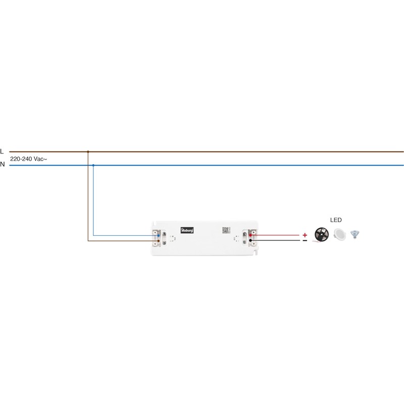 illuburg LED Driver 24V 30W Flat Flickerfree for LED Strip