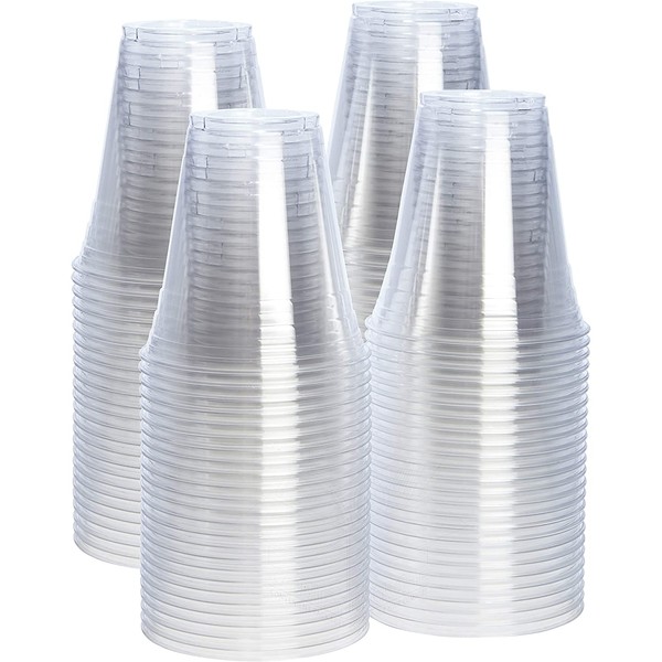 [100 Pack - 12 oz.] Crystal Clear PET Plastic Cups