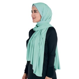 Lina & Lily Maxi Hijab Jersey Premium, Headscarf Scarf Turban for Muslim Women, turquoise