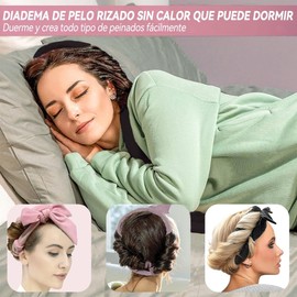 Rizos Sin Calor, Rizadores de Cabello Sin Calor 8 Piezas, Kit de Ondas Sin Calor Con Pinzas para el Cabello y Coletero, Rizador Natural de Onda Suave Sin Daños en el Que Puedes Dormir