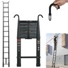 Telescopic Extendable Aluminum Ladders Black 20.3FT Foldable Ladder Portable Collapsible