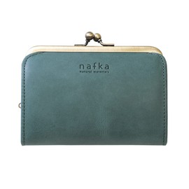 Nafka NFK-72002 Women's Folding Wallet, Genuine Leather, Mostro Leather, Bifold Wallet, Short Wallet, Made in Japan, blue (light)