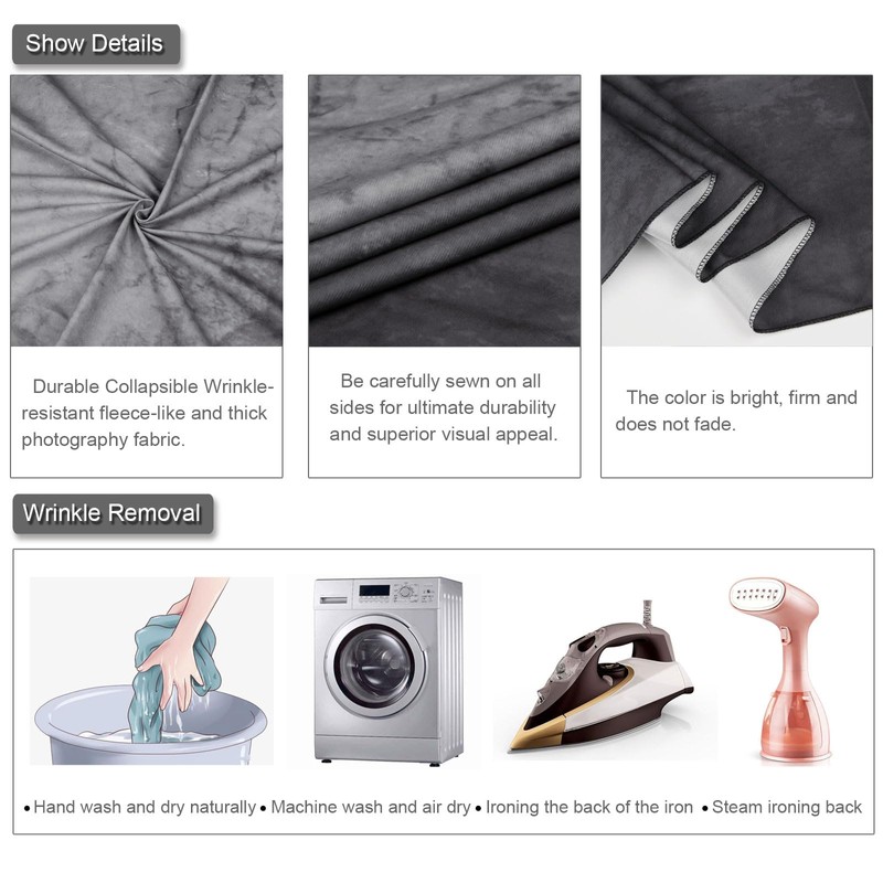 econious Photography Backdrop, 5X7ft Retro Grey Portrait Backdrop for Photography,