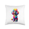 Colorful Pop Art Poodle Dog Toy Poodles Throw Pillow