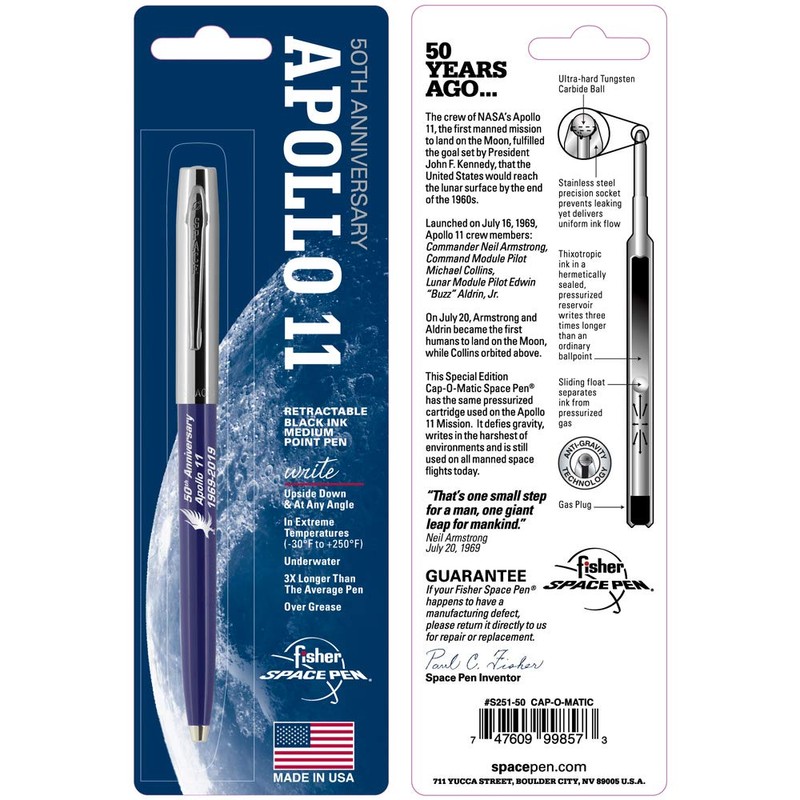 Fisher Space Pen Special Edition Apollo 11 50Th Anniversary Cap-O-Matic