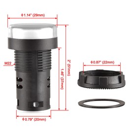 Heschen 5 x 22mm LED Indicator Light AD16-22D/S 24V DC 20mA White Color