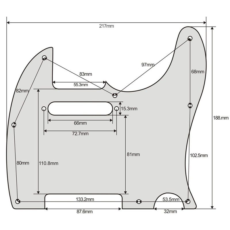 Guitar Anatomy Telecaster Scratchplate Pickguard to fit Fender USA/MEX -