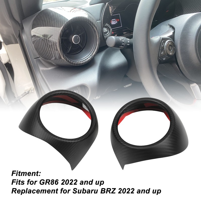 2 Pcs AC Air Vent Trim Dry Carbon Fiber Outlet