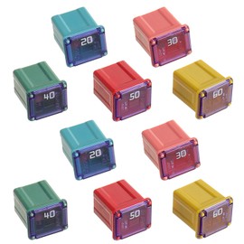 10Pcs Jcase Fuse Kit Mini Jcase Fuse Assortment Low Profile for Pickup Trucks Cars and SUVS (20A/30A/40A/50A/60A, 2pcs Each) (Low)