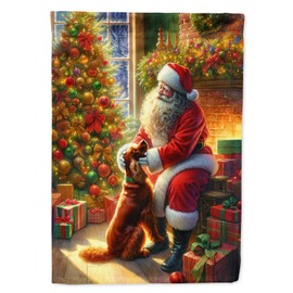 Caroline's Treasures DAC4126GF Irish Setter and Santa Claus Garden Flag Mailbox Flag Decorative Yard Flag Banner Outside Patio Artwork Yard Flower Beds, Garden Size, Multicolor