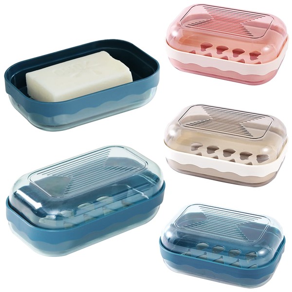 Pack of 3 Travel Soap Box, Soap Dish with Lid,