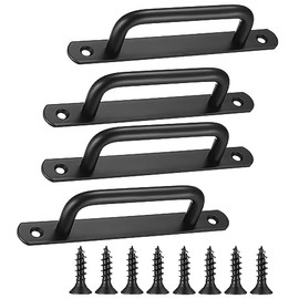 Sliding Door Handle, 4 Pieces Sliding Door Handle, Sliding Door Handle, Stainless Steel Door Handle, Sturdy Door Handle, 244mm Black Handle