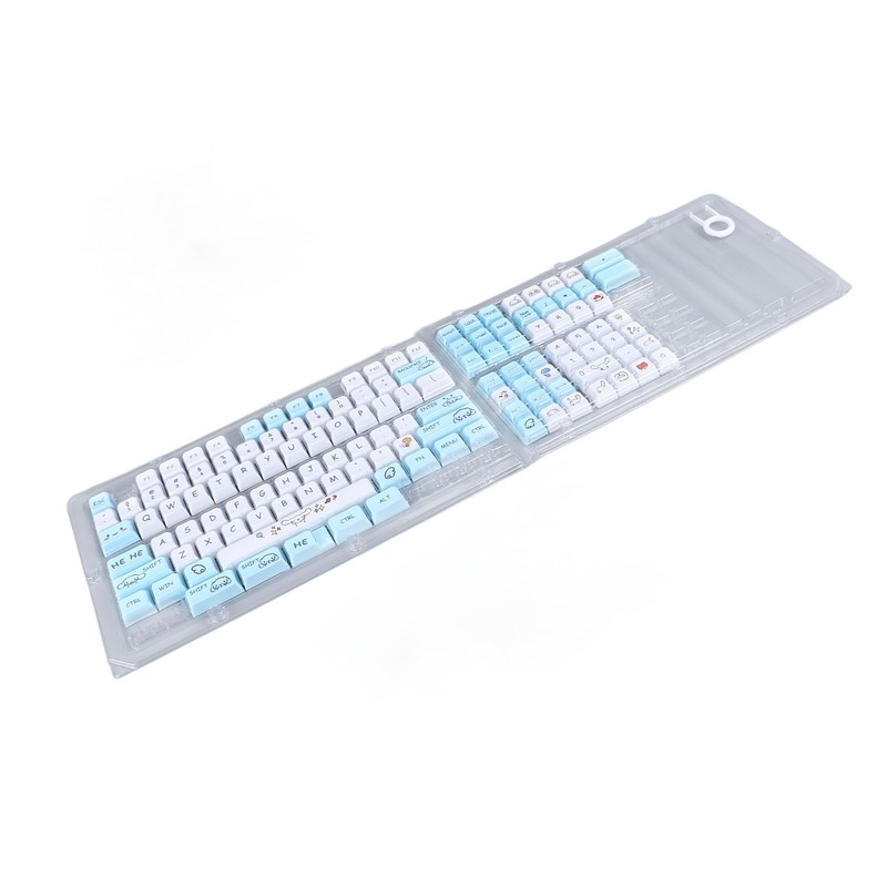 129 Keys Keycaps for XDA Height Accurate Keystrokes Blue White