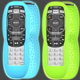 2 Pack Case for DirecTV RC73 Remote Control, Remote Cover Compatible with DirecTV Controller, Silicone Battery Cover Skin Sleeve Glow in The Dark Blue Green