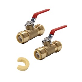 (Pack of 2) EFIELD 1 Inch Push-Fit Full Port Ball Valve with a Disconnect Clip Tool, UPC Certified