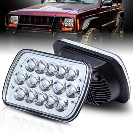 BAOLICY 5x7 7x6 H6054 LED Headlights DOT Approved Hi/Low Sealed Beam H6052 H5054 Rectangular Head Light 2PCS 45W for XJ YJ MJ Toyota Tacoma Ford Probe Truck Van Sedans