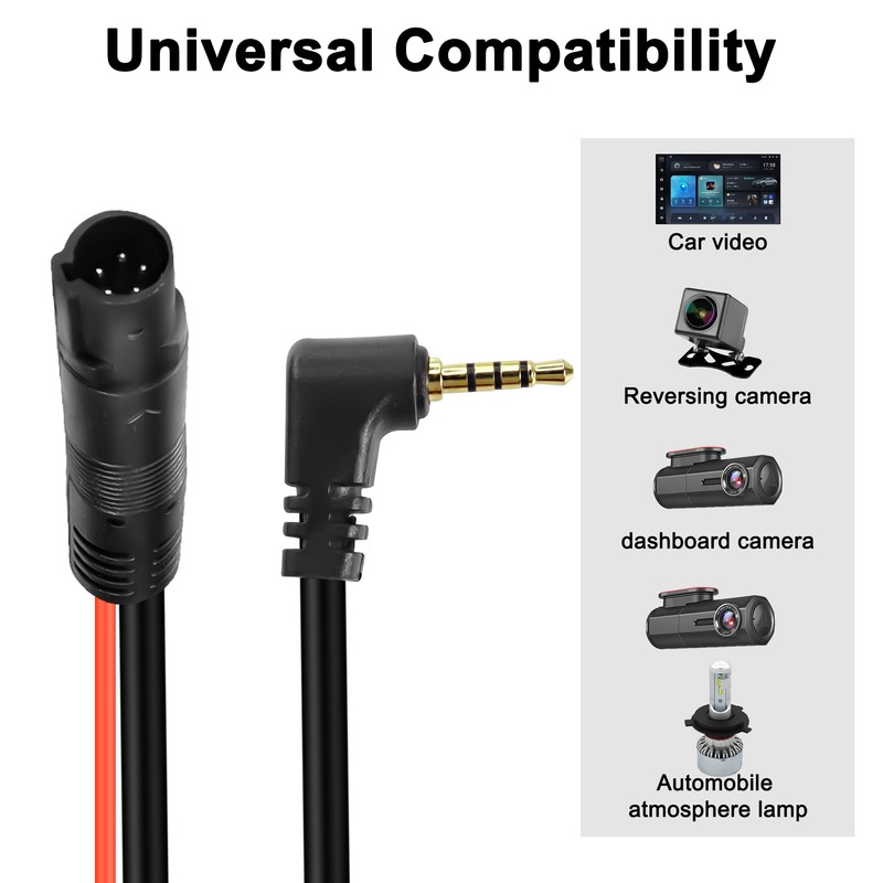 MEIRYFA 5 Pin Dash Cam Cable Rear View Camera Wire