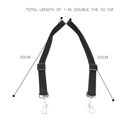 Double Dog Lead, Adjustable Double Pet Trainer Lead, Double Leads for Two Dogs No Tangle, Dual Dog Lead Splitter Perfect for Walking Training 2 Small Dogs on One Lead (Black)