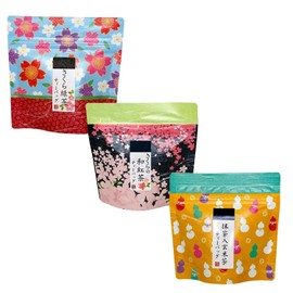 Sakura Green Tea & Japanese Tea Brown Rice Tea Set with Matcha (5 x 0.08 oz (2 g) of Sakura Green Tea, 5 x Sakura Green Tea, 0.1 oz (3 g) of Matcha Brown Rice Tea x 7 Packs) For Mugs Ogino Shoten