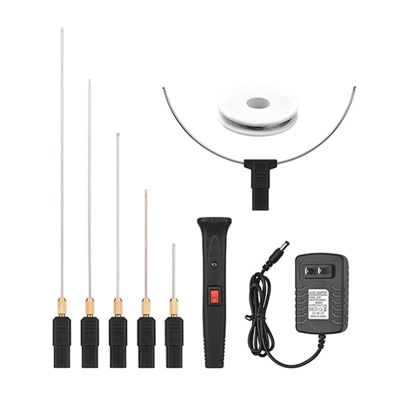 24W Handheld Electric Foam Cutter Kit with 5 Straight Tips
