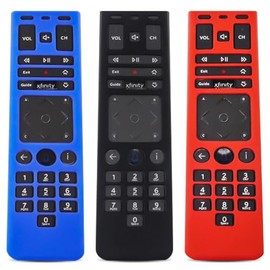 [3 Pcs] Remote Protective Case for Xfinity Remote Control,Silicone Case Skin Sleeve for XFinity Comcast XR15 Voice Remote Control,Light Weight Anti Slip Shockproof Silicone Cover-Blue & Black & Red