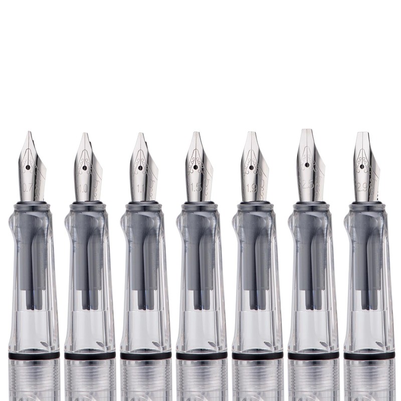 erofa Transparent Parallel Calligraphy Fountain Pen Set with Duckbill Clip,7