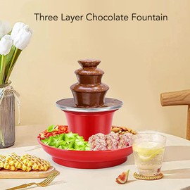 Jiawu 3 Tier Electric Chocolate Fountain, 110V Mini Chocolate Fondue, Chocolate Fountain Machine for Party, Christmas, Wedding, Gathering