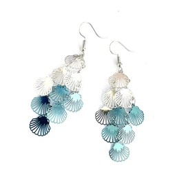 Nine Piece Hollow Shell Earrings Starfish Earrings Mix Color Long Drop Dangle Hook Earrings Lightweight Holiday Gifts for Women-B