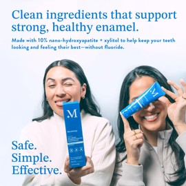 Mouthology 10% Nano Hydroxyapatite Toothpaste 3packs (Fluoride Free), Natural, Remineralizing, Whitening, Sensitive Teeth, SLS Free, Xylitol Nano-Hydroxyapatite Toothpaste, Mint 4oz (USA Made)