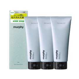 murphy Murphy | Vitamin Scrub, Gel Facial Cleanser, Set of 3, Men's, Facial Cleansing Foam, Pores, Sebum, Blackheads, Acne, Rough Skin Care, Additive-Free, 3.5 oz (100 g)