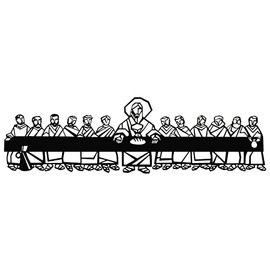 Cuadros Decorativos - La Última Cena - Negro 30 cm Alto x 100 cm Ancho y 0.6 cm Espesor - Para Recámara y Salas - Arte de Pared - Decoración Hogar - T