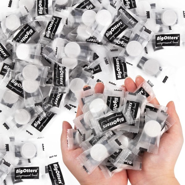 100Pcs Compressed Towels Disposable Travel Wipes Expandable For Camping Hiking