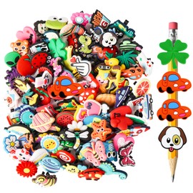 CFKEMZY 50 Different Style Pencil Topper Decoration,Cute PVC Different Pencil Clip Designs for Boys and Girls,Cute School Supplies Classroom Rewards and Prizes