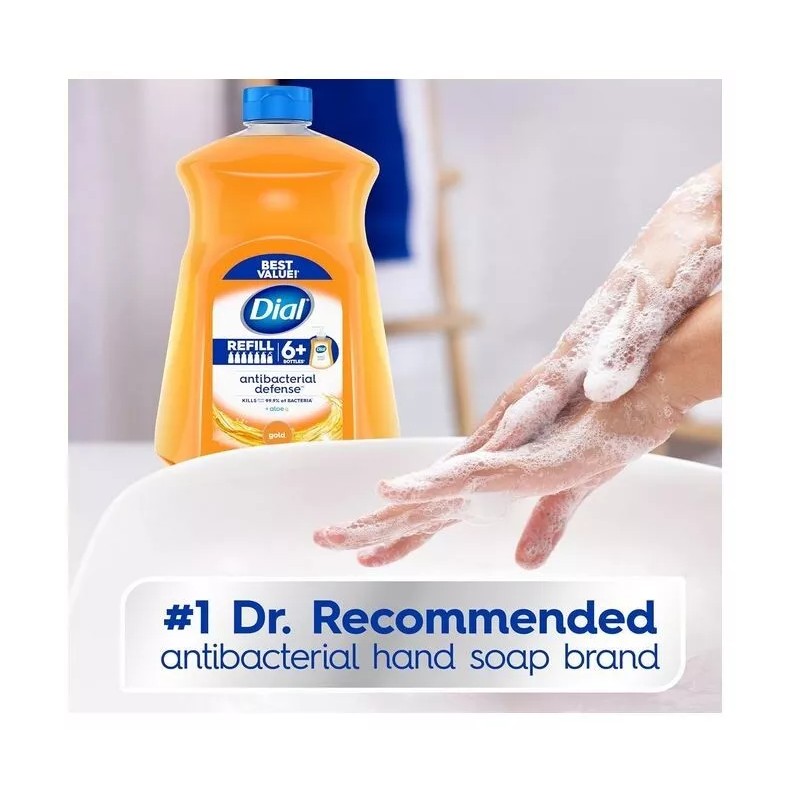 Dial Antibacterial Liquid Hand Soap Refill, Gold, 52 fl oz